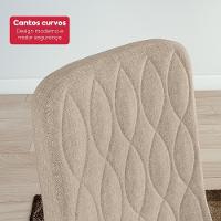 Conjunto Sala De Jantar Mesa Easy Pop 170x90cm Tampo Vidro/mdf Com 6 Cadeiras Seat Linho Rinzai Bege Amendoa/off White - 7