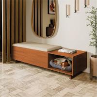 Calçadeira Com Baú Para Hall De Entrada Veludo Malaga Dobuê - 2