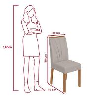 Conjunto Sala De Jantar Mesa Easy Pop 170x90cm Tampo Vidro/mdf Com 6 Cadeiras Confort Linho Cinza Amendoa/off White - 2