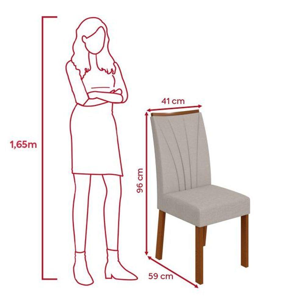 Conjunto Sala De Jantar Mesa Easy Pop 170x90cm Tampo Vidro/mdf Com 6 Cadeiras Confort Linho Cinza Frassino/off White - 4