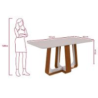 Conjunto Sala De Jantar Mesa Easy Pop 170x90cm Tampo Vidro/mdf Com 6 Cadeiras Confort Linho Cinza Frassino/off White - 3