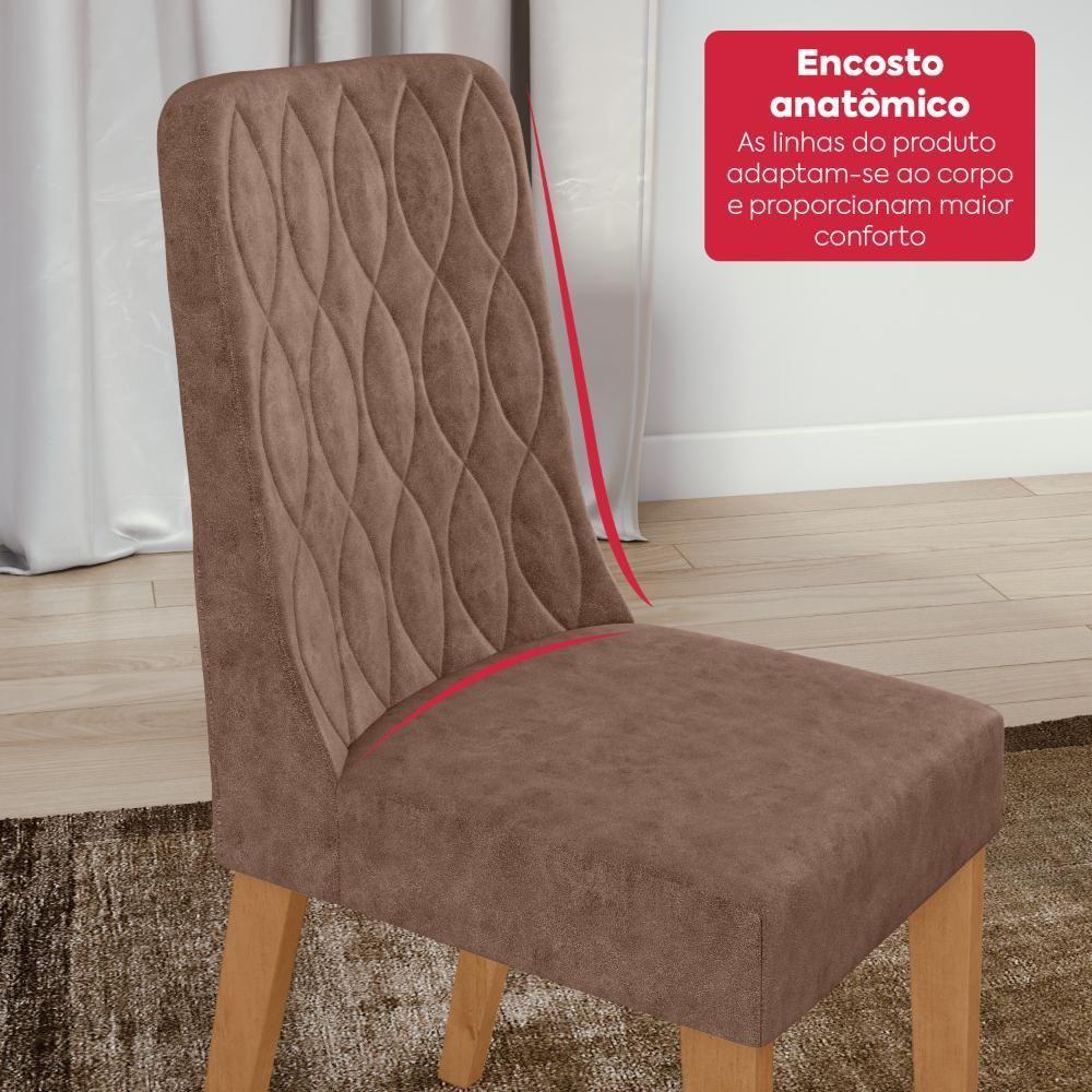 Conjunto Sala De Jantar Mesa Easy Pop 120x80cm Tampo Vidro/mdf Com 4 Cadeiras Seat Couro Morano Avelã Amendoa Off White - 9