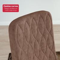 Conjunto Sala De Jantar Mesa Easy Pop 120x80cm Tampo Vidro/mdf Com 4 Cadeiras Seat Couro Morano Avelã Amendoa Off White - 10