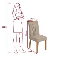 Conjunto Sala De Jantar Mesa Easy Pop 120x80cm Tampo Mdf Com 4 Cadeiras Confort Veludo Naturale Creme Amêndoa/off White - 3