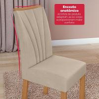 Conjunto Sala De Jantar Mesa Easy Pop 120x80cm Tampo Mdf Com 4 Cadeiras Confort Veludo Naturale Creme Amêndoa/off White - 7