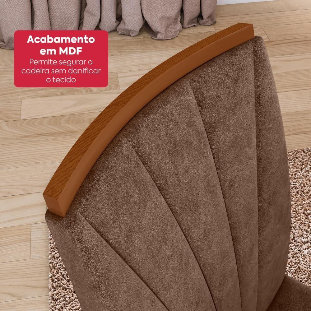 Conjunto Sala De Jantar Mesa Easy Pop 120x80cm Tampo Mdf Com 4 Cadeiras Confort Couro Morano Avelã Frassino/off White - 8