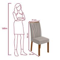 Conjunto Sala De Jantar Mesa Easy Pop 120x80cm Tampo Mdf Com 4 Cadeiras Confort Veludo Capuccino Frassino/off White - 7