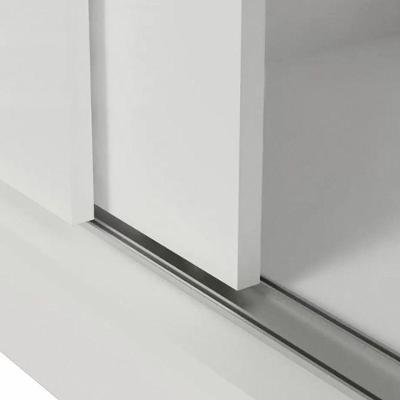 Guarda Roupa Casal Panamá 3 Portas de Correr 4 Gavetas Branco-Grafite MDP-MDF