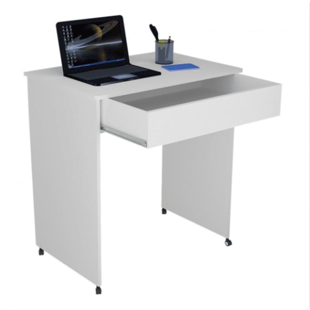 Mesa Escrivaninha Compacto Not 0,70 Para Quarto E Office Com Gaveta Branco - 2