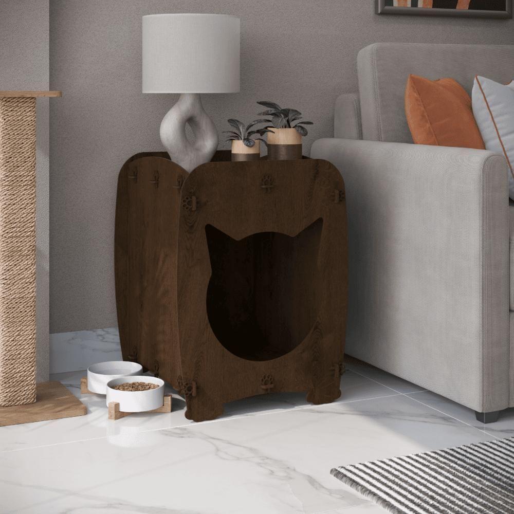 Mesa De Cabeceira Casinha Pet Gato Cat Malbec - 1