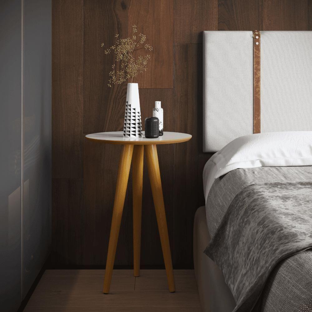 Mesa Lateral 4702 Pés Palito Sala Off White/freijo - 3