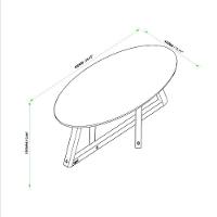 Mesa De Centro Sala De Estar Classic Oval Off White - 5