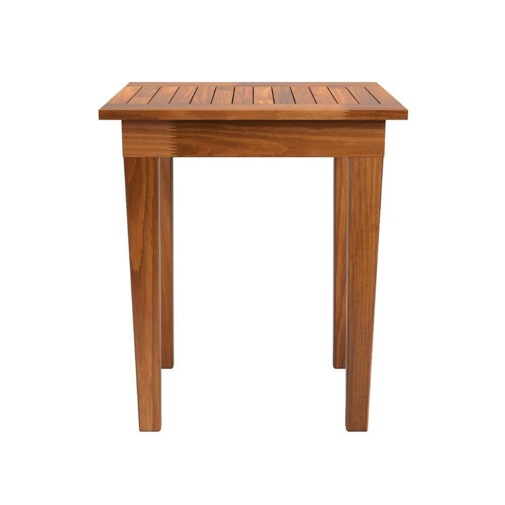 Mesa Lateral 50x35 Ripada Madeira Rustica Castanho - 3