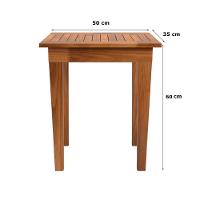 Mesa Lateral 50x35 Ripada Madeira Rustica Castanho - 5