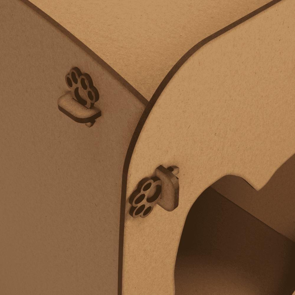 Mesa De Cabeceira Casinha Pet Mdf Natural - 2