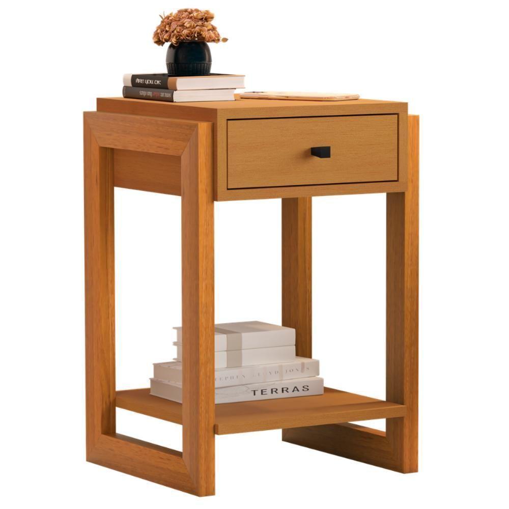 Mesa De Cabeceira 1 Gaveta E Prateleira 1661 Nature Fosco - 2