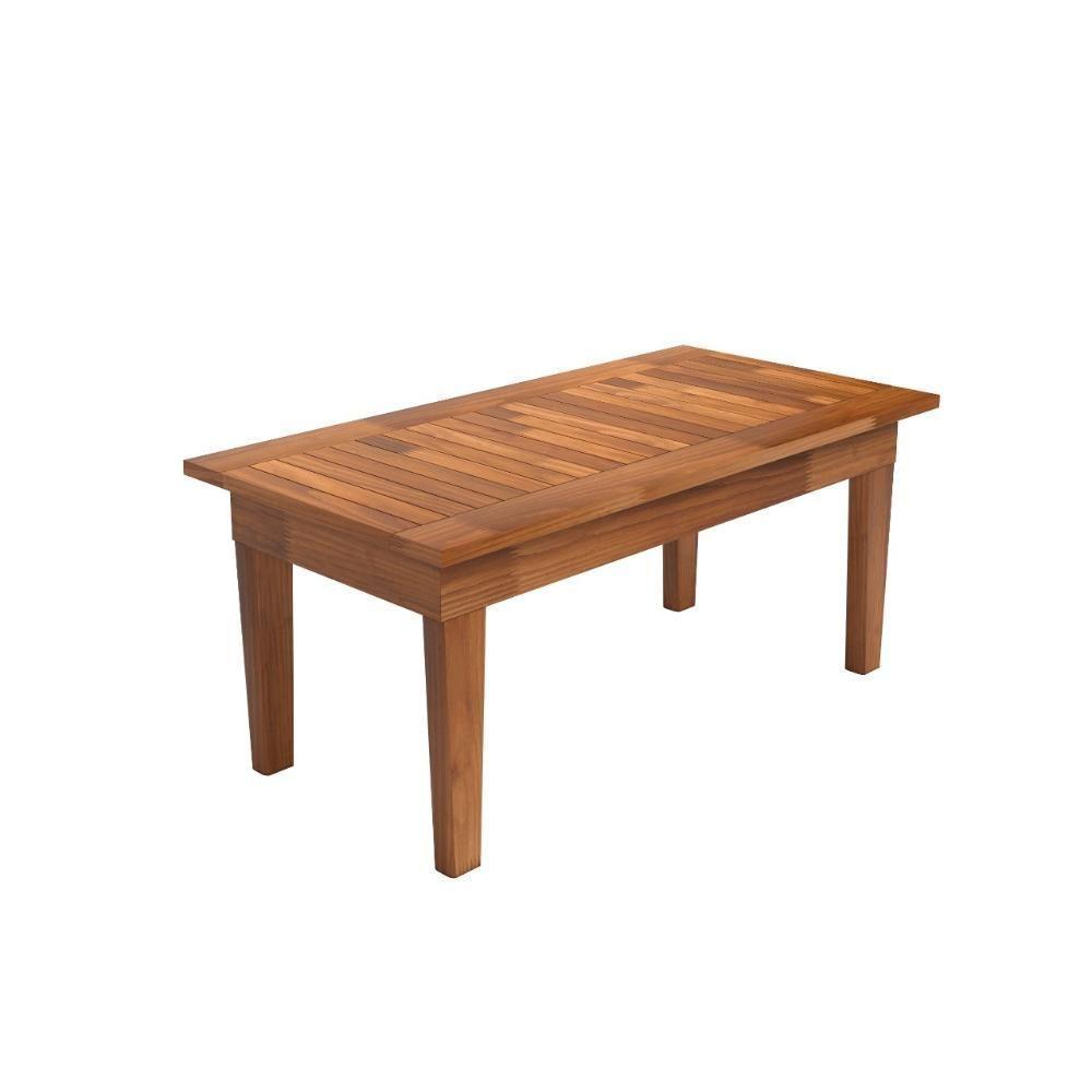Mesa Centro 100x50 Ripada Madeira Rustica Castanho - 4