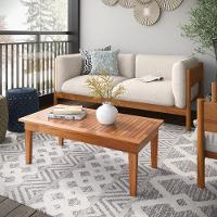 Mesa Centro 100x50 Ripada Madeira Rustica Castanho - 2