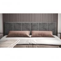 Cabeceira King Clara 1.95 Almofadada Sued Cinza - 1