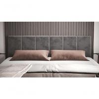 Cabeceira King Clara 1.95 Almofadada Sued Cinza - 2