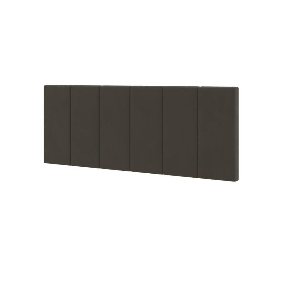 Cabeceira Casal Clara 1,40 Almofadada Sued Marrom - 3