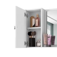 Espelheira Turim P/ Banheiro Com Porta E 6 Nichos E Prateleira Branco