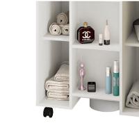 Gabinete Para Banheiro Pequin Bechara 2075554 Banheiro Branco/ripado - Ofertamo - 3