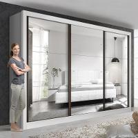 Guarda Roupa Casal Ravena Branco Com 9 Espelhos 3 Portas Minastex - 5