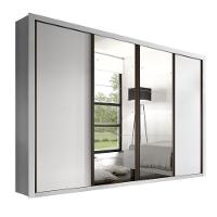 Guarda Roupa Casal Firenze Branco Com 6 Espelhos 4 Portas Minastex - 5