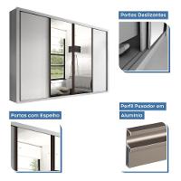 Guarda Roupa Casal Firenze Branco Com 6 Espelhos 4 Portas Minastex - 17