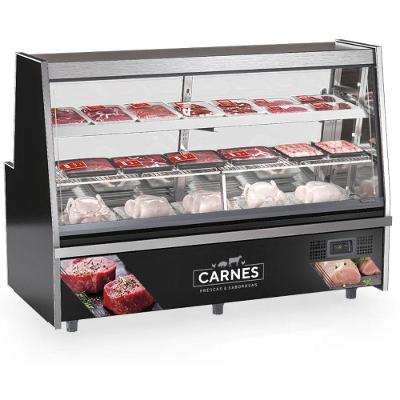 Balcão De Frios E Avícola Aquecido Grta200a Gelopar Expositor De Carnes Preto 2mt 220v