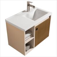 Conj Gabinete C/ Espelheira E Cuba Para Banheiro Adonis Perola Ripado