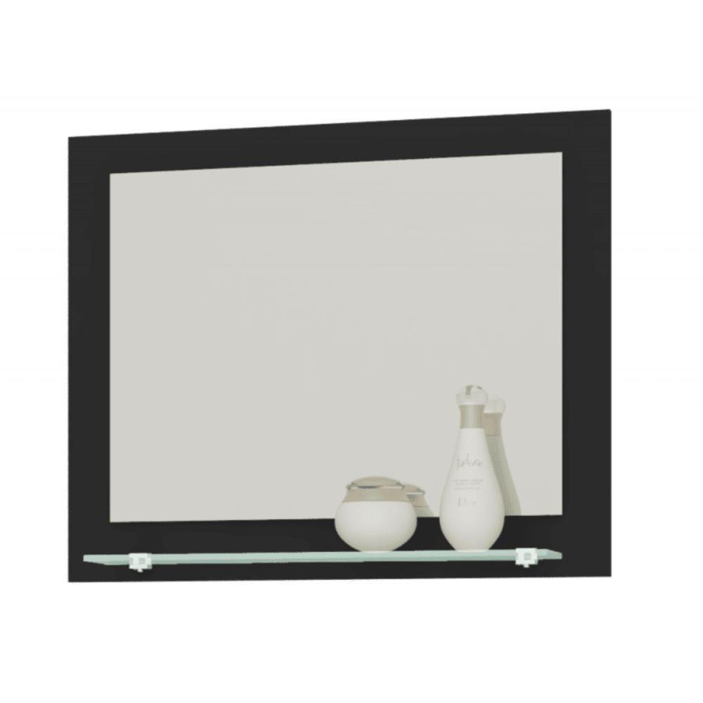 Conj Gabinete E Espelheira Bremen P/ Banheiro Preto Fosco/nero - 4