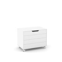 Bau Caixa De Brinquedos Brink Com Tampa E Rodizios Branco - 3