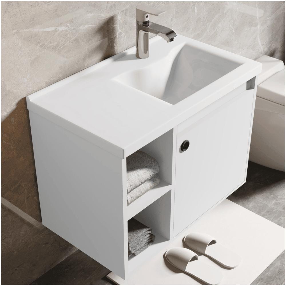 Conj Gabinete C/ Espelheira E Cuba Para Banheiro Adonis Branco - 3