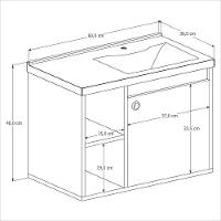Conj Gabinete C/ Espelheira E Cuba Para Banheiro éden Perola Com Nature - 5