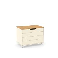 Bau Caixa De Brinquedos Brink Com Tampa E Rodizios Off Com Freijo - 2