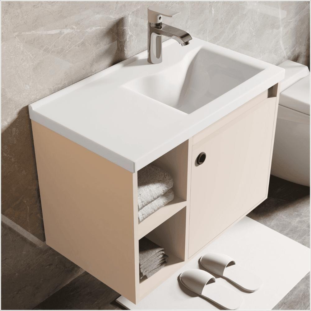 Conj Gabinete C/ Espelheira E Cuba Para Banheiro Adonis Perola - 2