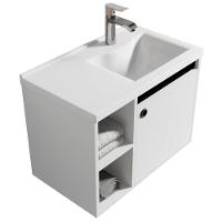 Conj Gabinete C/ Espelheira E Cuba Para Banheiro éden Branco Com Preto