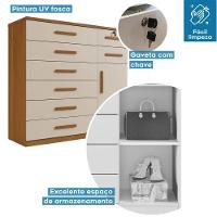 Cômoda Vitoria 1 Porta E 8 Gavetas Plus Com Escala De Brilho Em Fosco Benetil Cinamomo Com Off White - 6