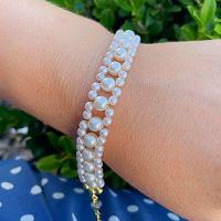 Pulseira Perolas Dupla Banhada A Ouro 18k - 2