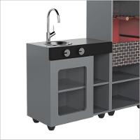 Churrasqueira Infantil Mini Chefe TemáticacomForno Grelha E Armários Cinza - 6