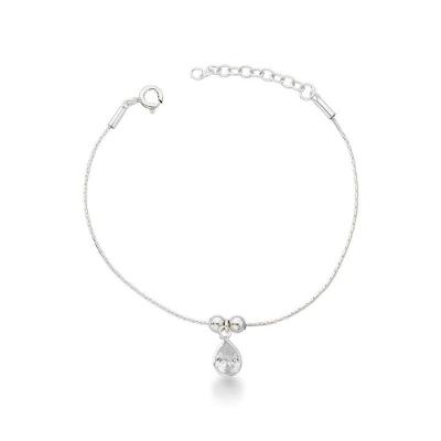 Pulseira Minimalista Com Gota Em Zirconia Prata 925