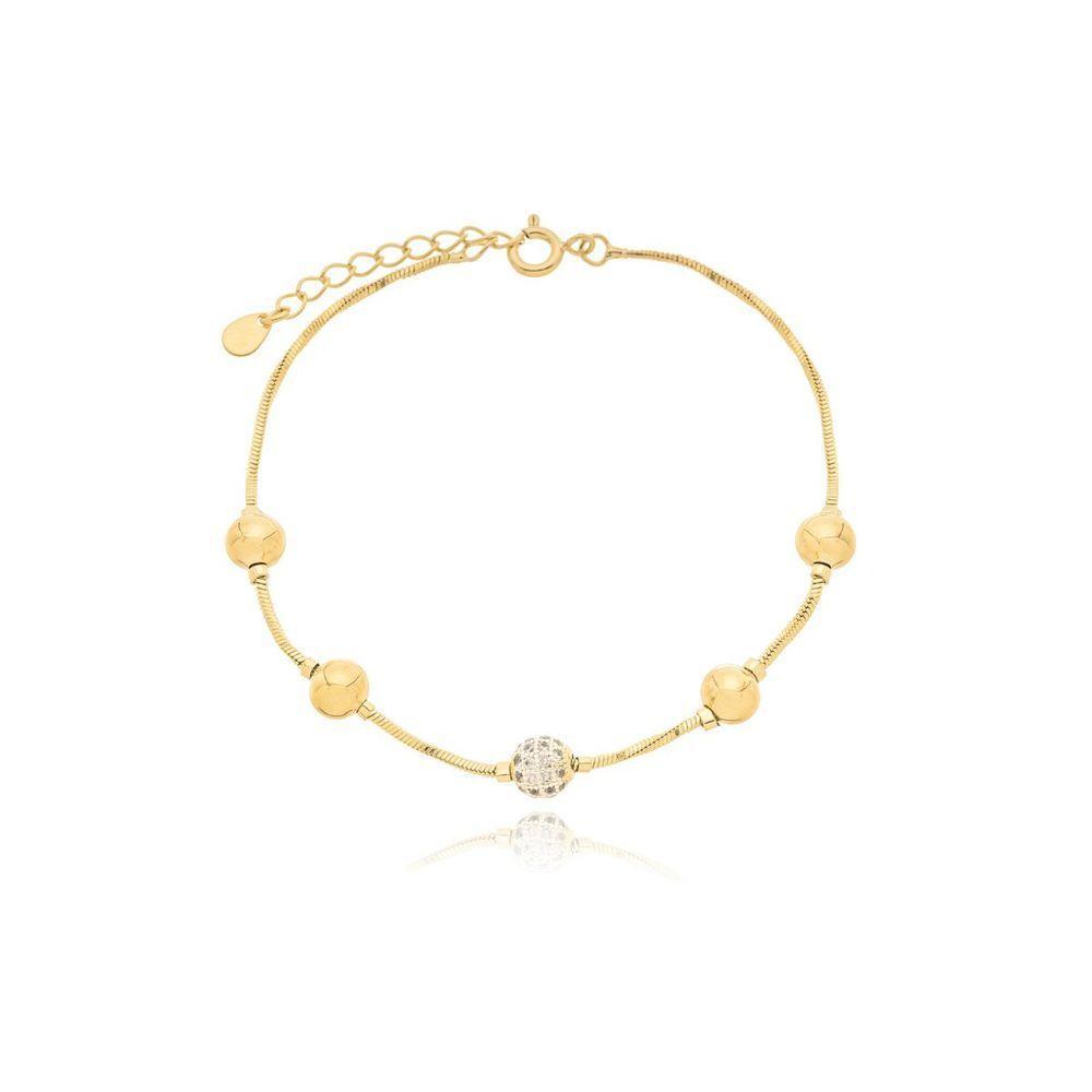 Pulseira Bolas Delicadas Banhada A Ouro 18k - 1
