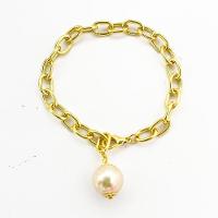 Pulseira Elos Com Perola Banhada A Ouro 18k - 1