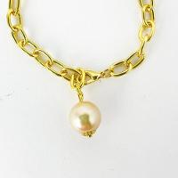 Pulseira Elos Com Perola Banhada A Ouro 18k - 2