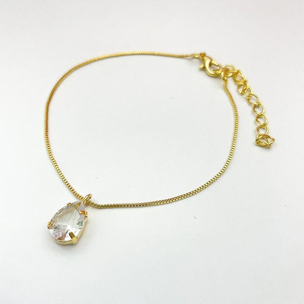 Pulseira Veneziana Com Gota Banhada A Ouro 18k - 1