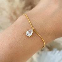 Pulseira Veneziana Com Gota Banhada A Ouro 18k - 3