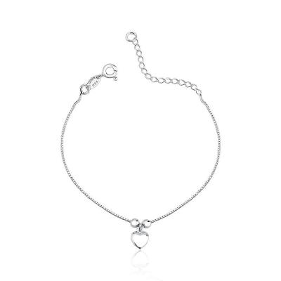 Pulseira Bolas 3mm Coração Prata 925