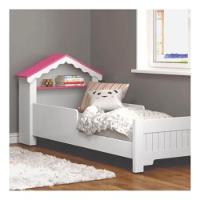 Mini Cama Infantil para Quarto Casinha Realeza Branco Com Rosa - 2
